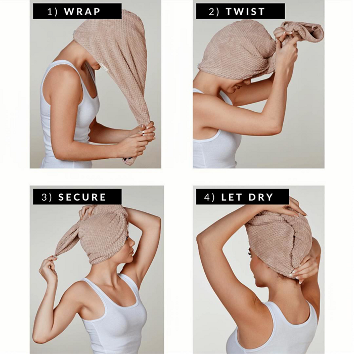 Hair Wap Towel Steps